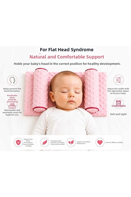 Adjustable Baby Flat Head Prevention Pillow | Plagiocephaly Supportive Newborn Head Support Pillow