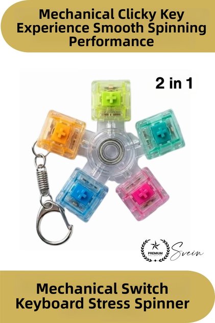 # Stresskeyboard Gift Clicky Transparent Mechanical Switch Keyboard Stress Wheel Colorful Key Fidget Toy Focus Toy Spinning Silent Desktop Anti Stress Spinner Ergonomic Design
