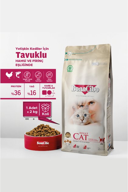 Adult Cat Tavuklu Yetişkin Kedi Maması 2 Kg, Tüm Irklar İçin, Doğal, Şeker İçermez