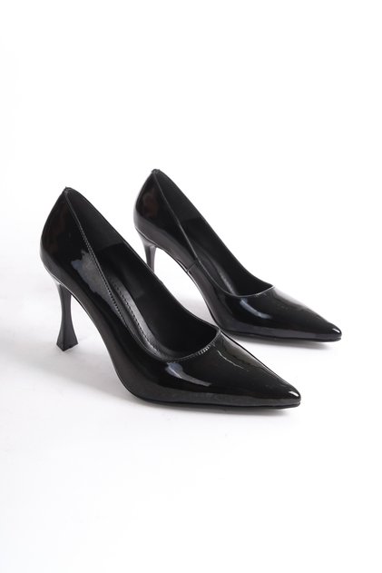 Black Patent Leather High Heel Stiletto