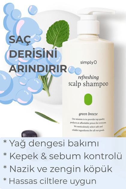 SimplyO Saç Derisi Şampuanı - Canlandırıcı, Refreshing Green