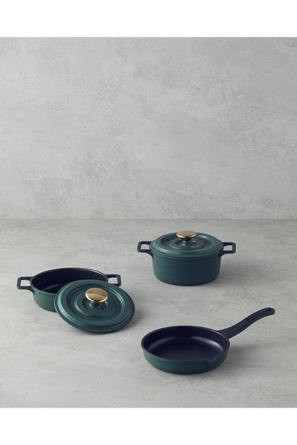 Tiny Taste Cast Mini Cookware Set 14X14X14 cm Green