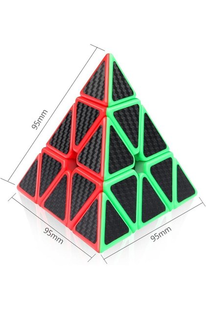 Carbon Fiber Coated Pyramid Rubik's Cube Triangle Intelligence Cube Patience Cube Prism