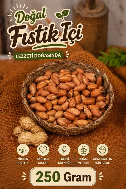 (250 GR) Taze Çiğ Yer Fıstığı Fıstık İçi - 1. Sınıf Kalite
