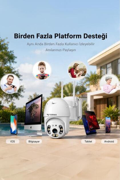 Torima Güvenlik Kamerası 360 Derece Dönebilen Wifi Akıllı Ip Dış