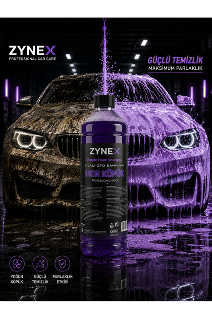 ZYNEX CARE Zynex Professional Cilalı Oto Şampuanı 1 L - Mavi Köpük