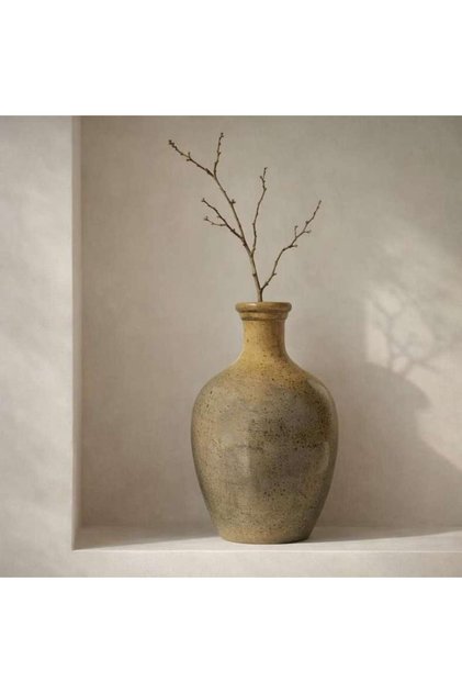 Mbeya Terracotta Decor Vase 22x22x40cm - Beige