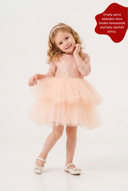 Girl's Princess Model Sequined and Layered Tulle Special Occasion Evening Dress