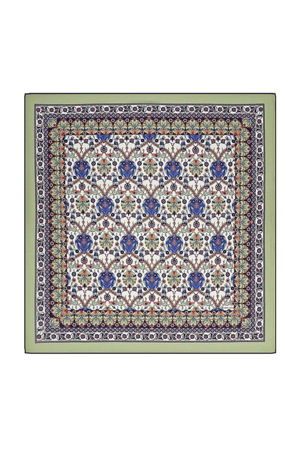 Khaki Tile Tulip Pattern Soft Scarf