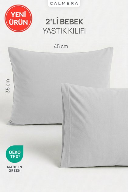 100% Cotton Combed Cotton Pillowcase Set of 2 | 35X45 cm | Same Color as Sheets - Gray