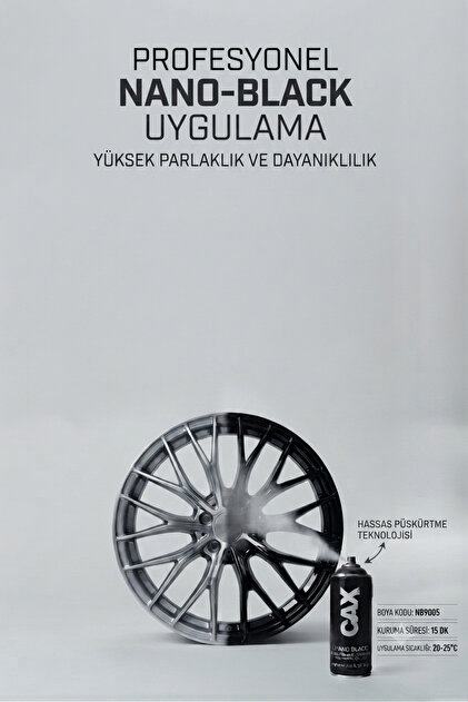 CAX AKRİLİK SPREY PİANO BLACK JANT YENİLEME BOYASI 400 ML