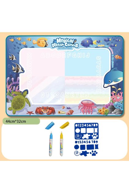 44x32cm Magic Water Drawing Mat Coloring Doodle with Reusable Magic Pens Montessori Painting Board E