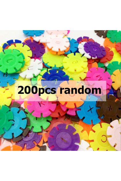 3cm 200pcs 60/100/200pcs Early Education Insert Bag Snowflake Buliding Block Set Baby Puzzle Plastic
