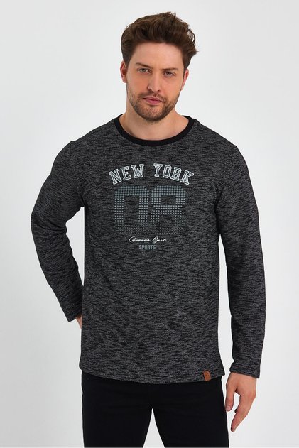 Printed Sweatshirt with Slits (E23-75101)