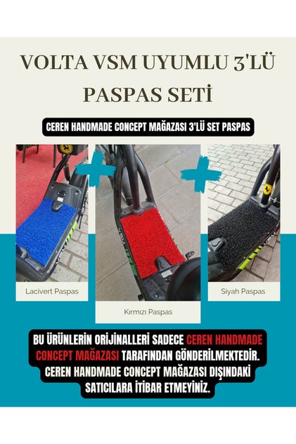 Vsm Uyumlu 3'lü Set Paspas, Vsm Koruyucu Paspas, Elektrikli Bisiklet Aksesuar, Vsm Paspas