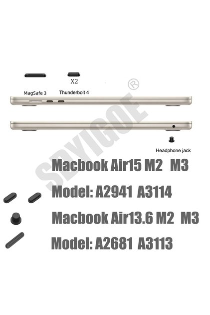 4pack Soft Silicon for Macbook Pro Air 13 15 16 M1 M2 M3 A2442 A2485 A2992 A2179 A2338 A3113 A3114 D