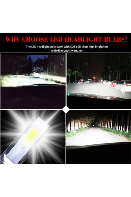 9005/HB3 6000K Cold White TCYATO 2Pcs Car LED Headlights C1 26000lm 80W COB Chip 3000k/4300k/6000k/8