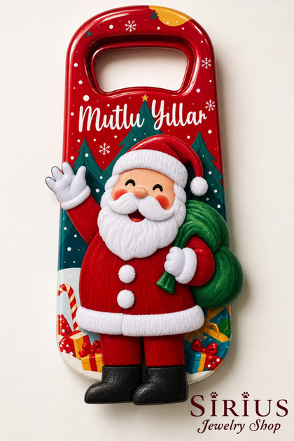 Ahşap Yeni yıl Noel Baba Magnet Açacak