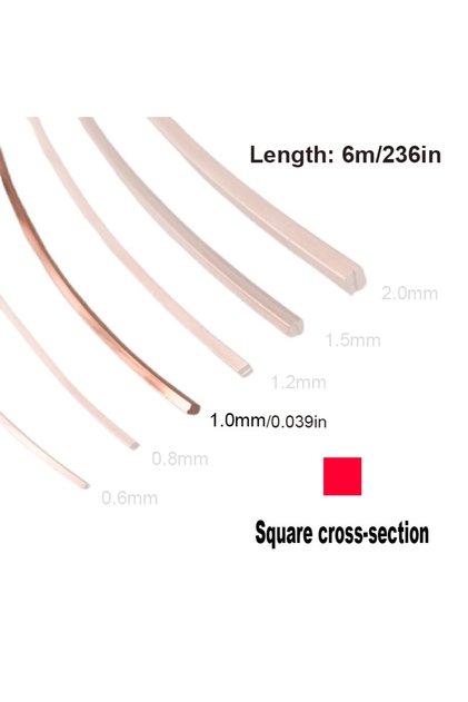 1.0mm x 6M 0.6mm 0.8mm 1mm Coppers Square Wire Environmental Protection Coppers Tinsel Coppers Flat