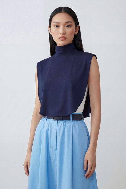 Decollete Cover-Up, Women's Neck Cover-Up, Dk-1, Navy Blue