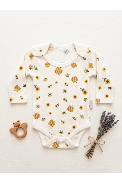 Bee Patterned Unisex Bodysuit