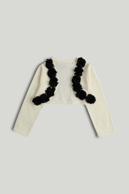 Cream and Black Bolero Cardigan