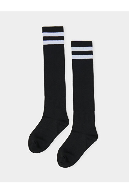 Teen Boys Striped Cuff High Cotton Socks
