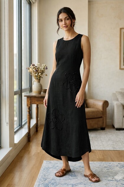 Daisy Patterned Muslin Dress