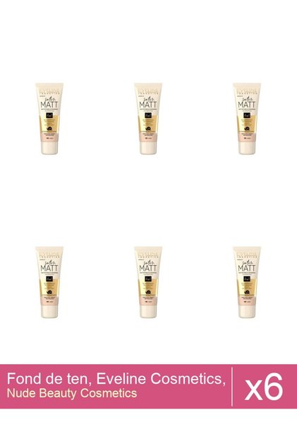 Set 6x Fond de ten, Eveline Cosmetics, Satin Matt, 101 Ivory, 30 ml
