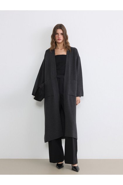 Özmarka New Season Shawl Collar Oversize Women's Knitwear Cardigan