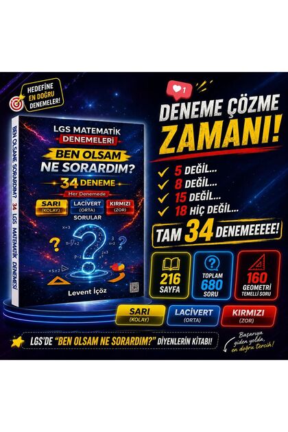 Bi bigelio LEVENT İÇÖZ LGS 8.SINIF MATEMATİK FİX SORULAR - KAOS