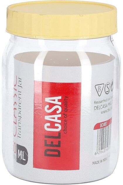 Dc1487 750Ml Plastic Round Storage Jar - Air-Proof Transparent Jar - Healthier Choice, Maximum Freshness And Dishwasher Safe