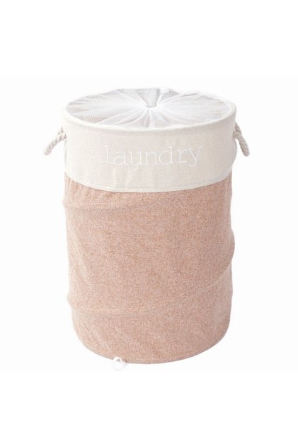 Sac de rufe din poliester cu mânere și plasă de închidere, Naimeed D7681, 40x60cm, bej