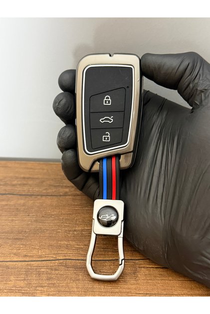 Volkswagen Passat Skoda Oktavia Super B Seat 3-Button Silicone Key Cover, Protection Key Remote Metal Remote Key Case