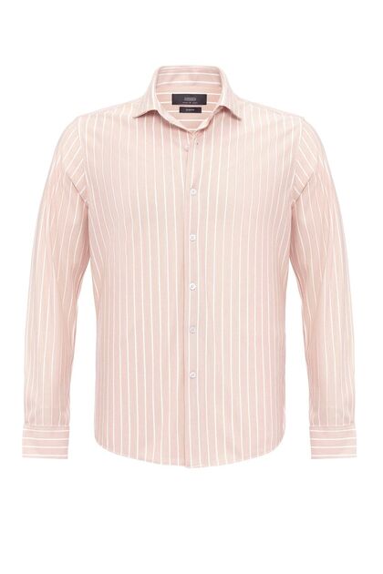 Slim Fit Striped Long Sleeve Men's Shirt