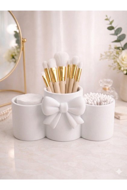 Bow Detailed Makeup Organizer Multi-Purpose Cosmetic Organizer