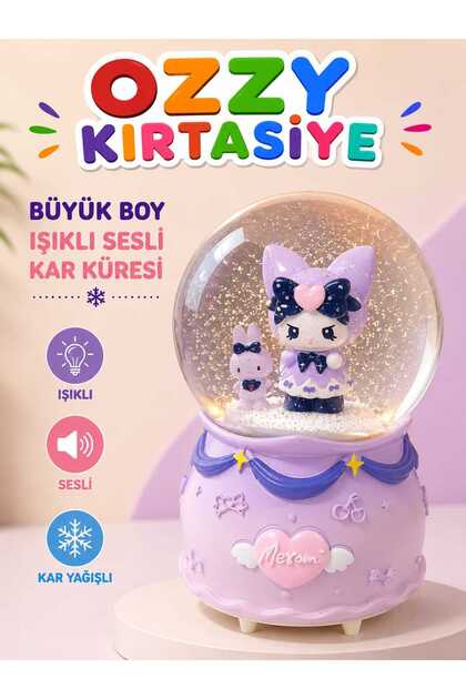 BÜYÜK BOY IŞIKLI SESLİ KAR KÜRESİ
