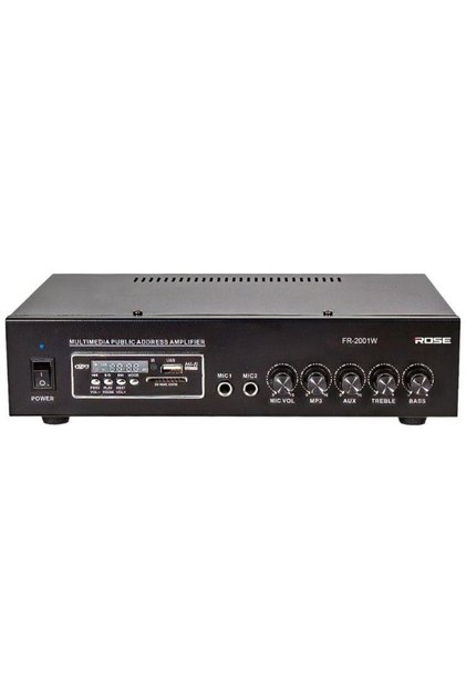 FR-2001W 80 Watt Trafolu Mağaza Anfisi 2 Mikrofon Girişli Mp3, Bluetooth, SD Kart, Kumandalı