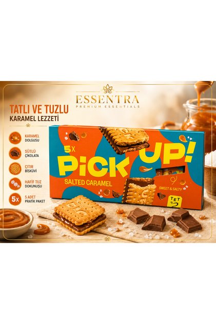 Pick Up Salted Caramel Çikolatalı Bisküvi 5’li Paket