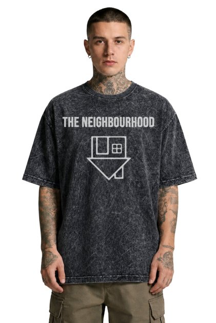 Unisex the Neighbourhood Printed Washable T-Shirt, Oversized Rock Band Themed Retro Tshirt