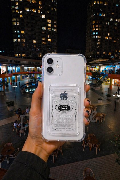 iPhone 11 Uyumlu Kartlıklı Şeffaf Kılıf Köşe ve Kamera Korumalı Darbe Emici Silikon Kılıf