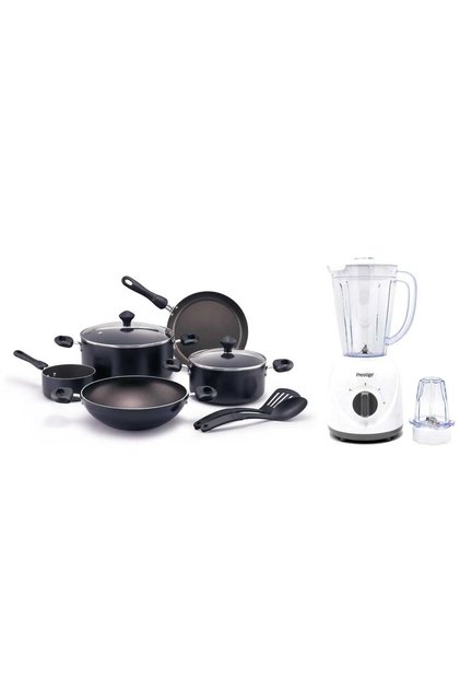 9 pcs Non-Stick Cookware Set, PR22480 + 1.5L Stand Blender, 400W, White, PR81529
