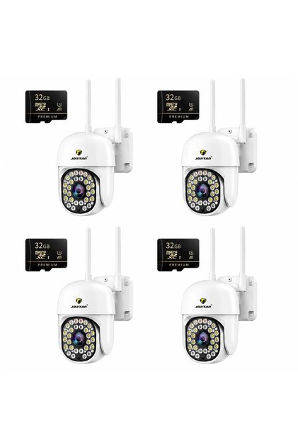 ПАКЕТ 4X Камера за видеонаблюдение, JT-8161, WIFI, IP66, Безжична, Инфрачервено нощно виждане + 32GB карта