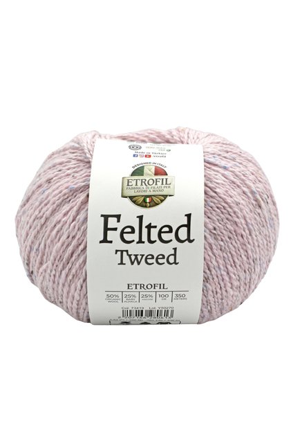 Felted Tweed Knitting Yarn Powder Marble 50% Organic Merino Wool 25% Baby Alpaca Wool 25% Viscose 100g 350m (73419)