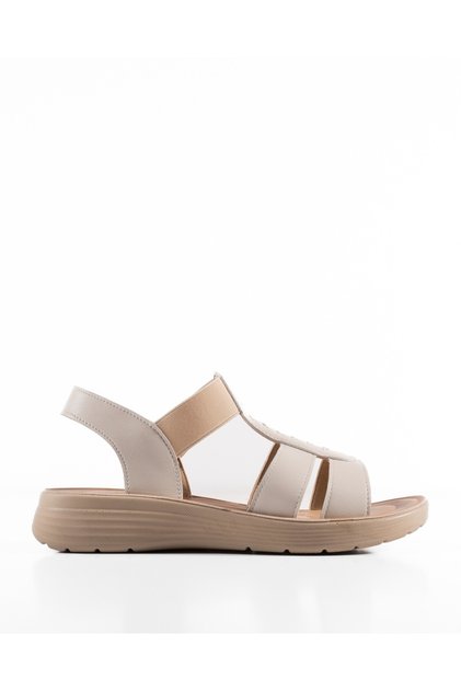 Sandale dama Bej din Material elastic kli