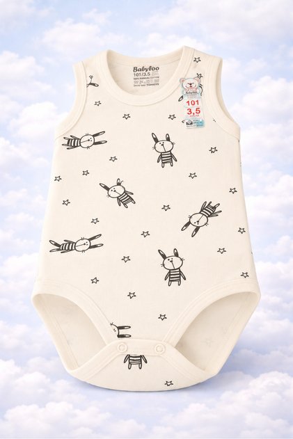 Strappy Baby Kids 100% Cotton Snap Fastener Bodysuit Colorful Patterned Girl/Boy/Unisex 3.5-6 Years Old