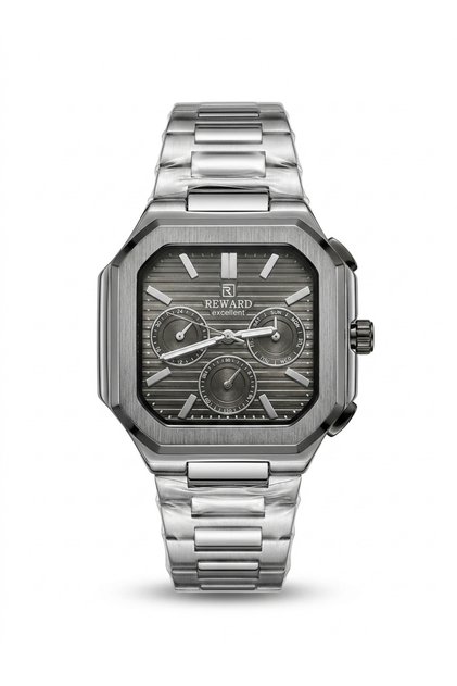 Men's Smoked Metal Cord Square Case Smoked Dial Function Wristwatch 2 Years Warranty