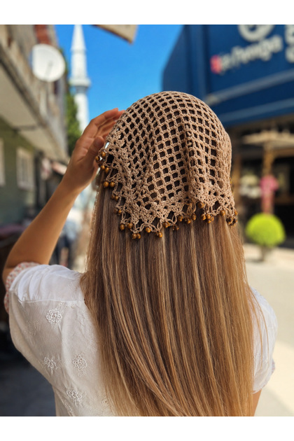 Brown Hand Knitted Bandana