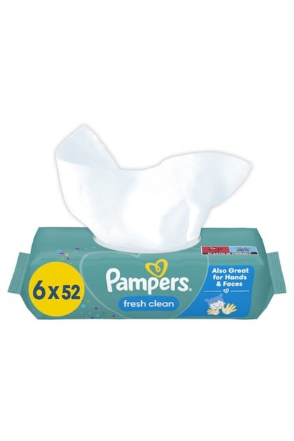 Șervețele umede Fresh Clean, 6 pachete x 52, 312 bucăți