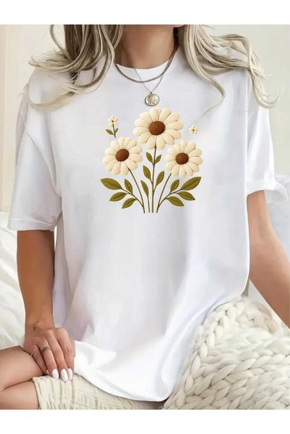 Women's Floral Print Design Tshirt